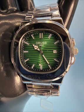 44MM Oruss Stainless Steel Octagon Quartz Business Waterproof Luminous Watch